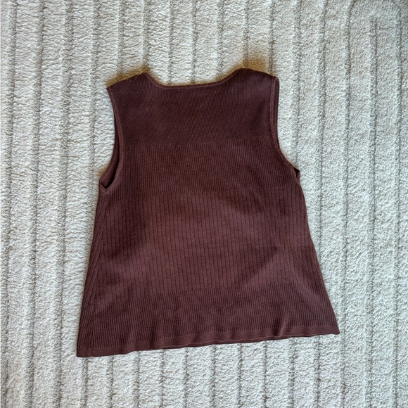 Brown Ribbed Tank Top - Picture 2 of 4